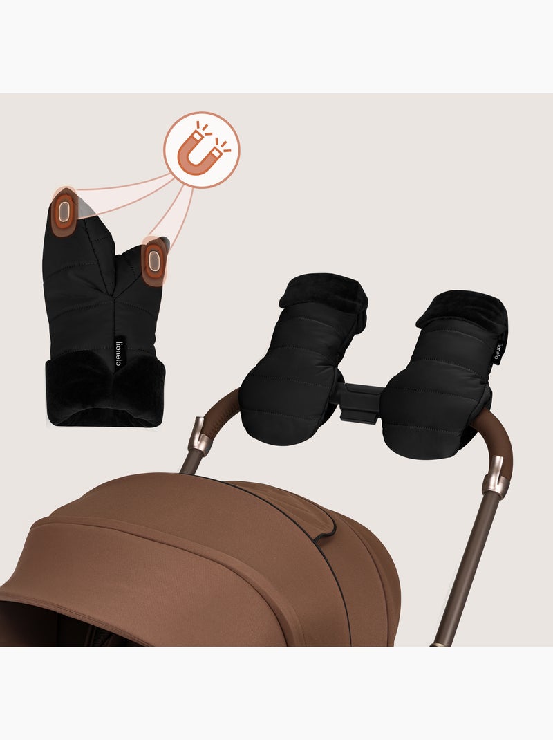 Chauffe-main poussette LIONELO Handmuff - Moufle poussette - Universelle - Imperméable Noir Noir - Kiabi