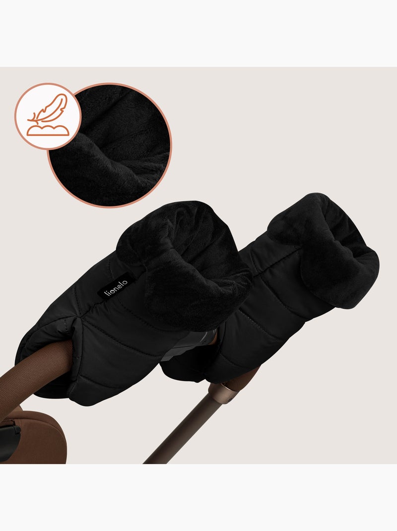 Chauffe-main poussette LIONELO Handmuff - Moufle poussette - Universelle - Imperméable Noir Noir - Kiabi