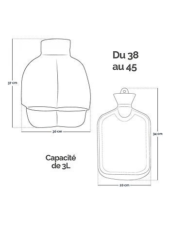 Chauffe pieds bouillotte douce 3 litres, déhoussable et antidérapant - Vivezen
