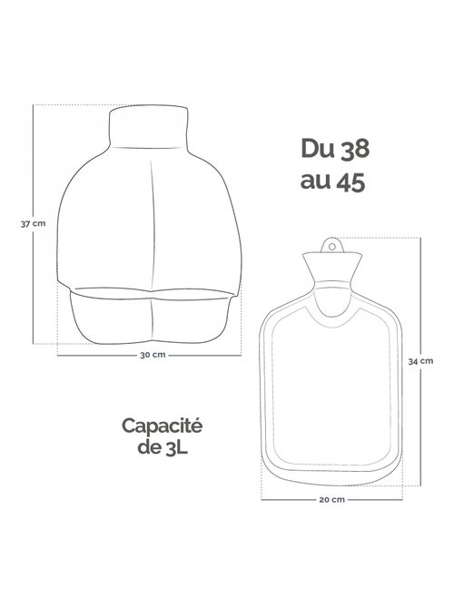 Chauffe pieds bouillotte douce 3 litres, déhoussable et antidérapant - Vivezen - Kiabi
