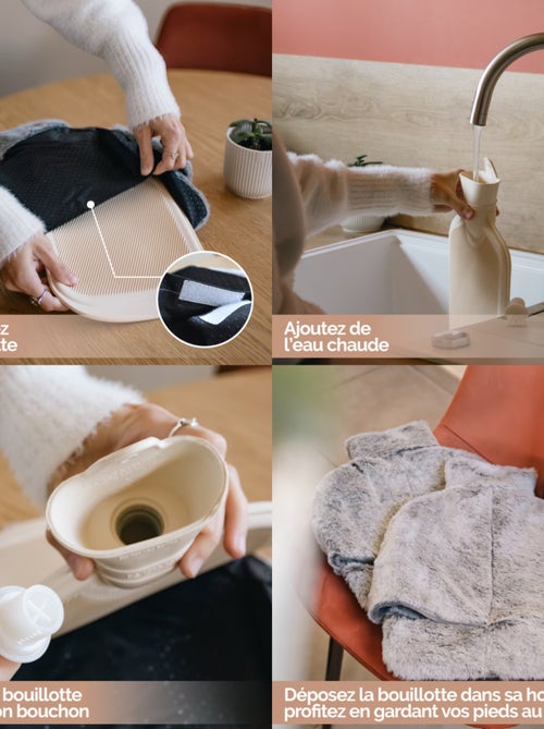 Chauffe pieds bouillotte douce 3 litres, déhoussable et antidérapant - Vivezen - Kiabi