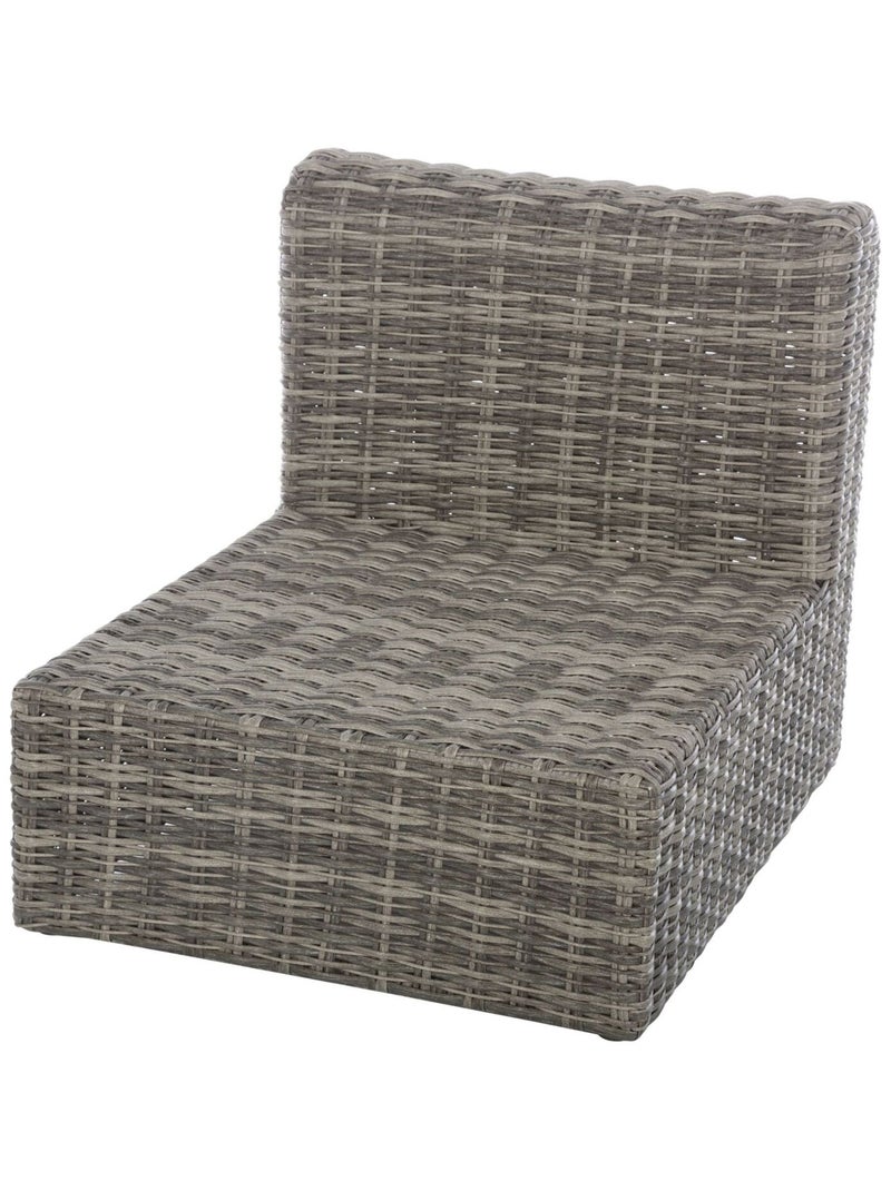 Chauffeuse de jardin en résine tressée avec coussin MOOREA Gris - Kiabi
