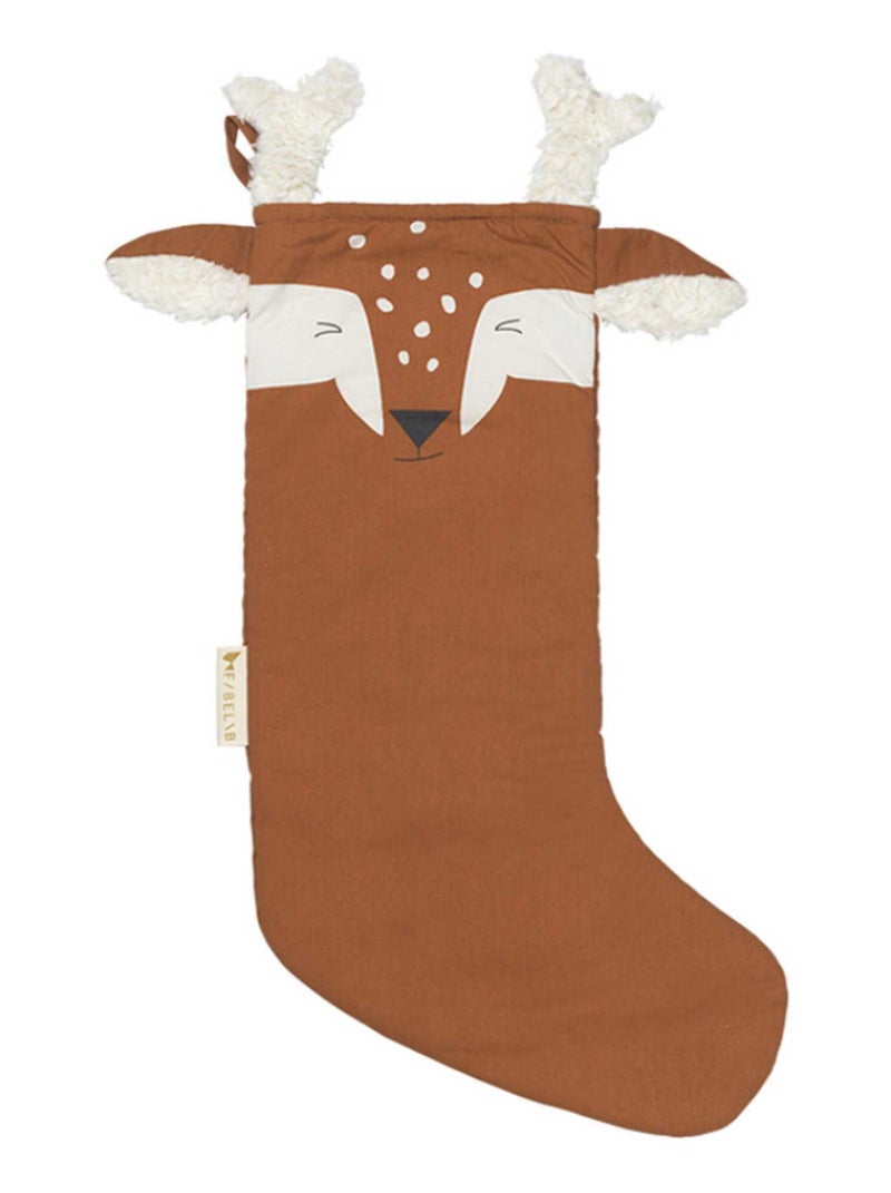 Chaussette de Noël Cerf cannelle Marron - Kiabi