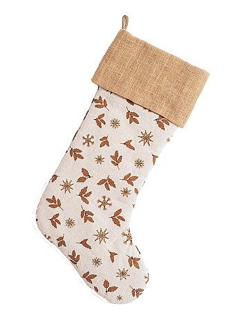 Chaussette de noël en coton recyclé et jute 'Deko&co'