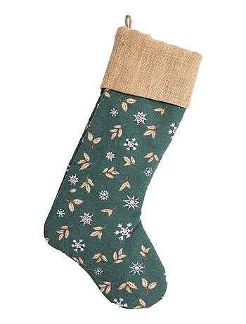Chaussette de noël en coton recyclé et jute 'Deko&co'