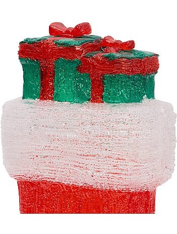 Chaussette de noël lumineuse d'extérieur 30 led 8 fonctions h. 38 cm sur secteur