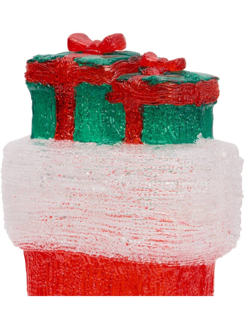 Chaussette de noël lumineuse d'extérieur 30 led 8 fonctions h. 38 cm sur secteur Rouge - Kiabi