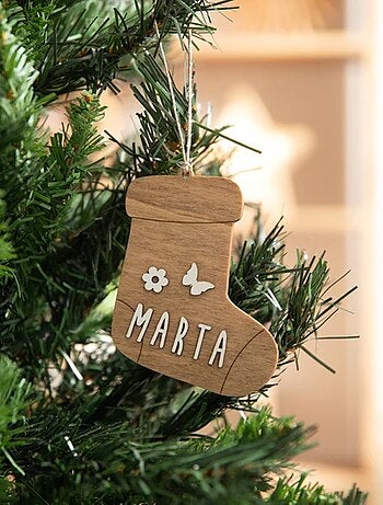 Chaussette de Noël personnalisable en bois