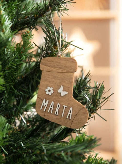 Chaussette de Noël personnalisable en bois - Kiabi
