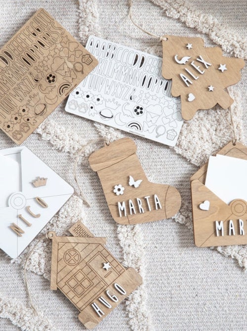 Chaussette de Noël personnalisable en bois - Kiabi