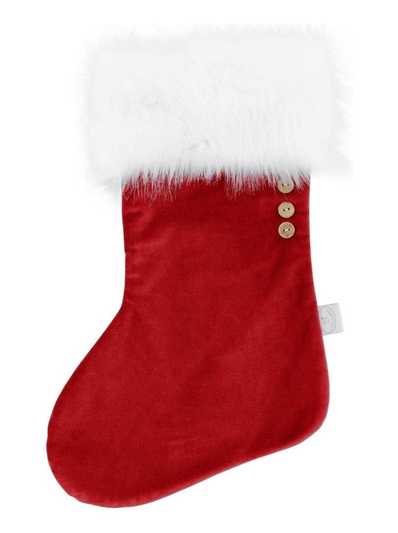 Chaussette de Noël rouge à fausse fourrure Rouge - Kiabi