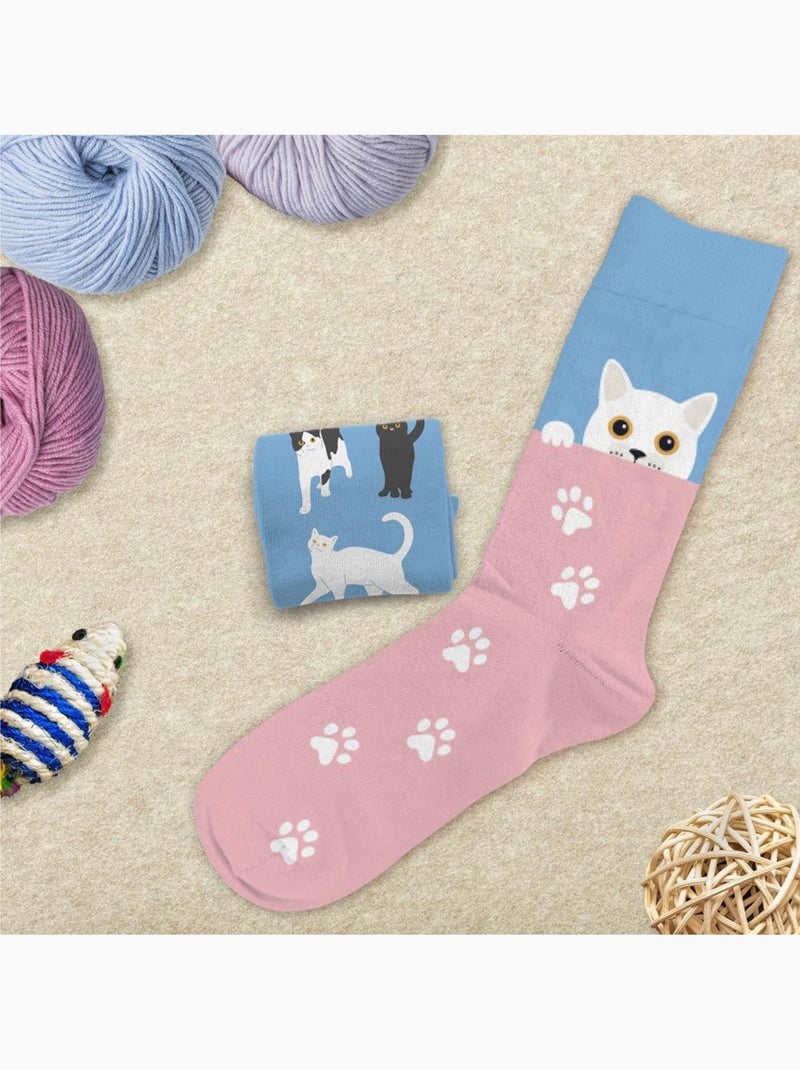 Chaussettes - Passion Chats Bleu - Kiabi