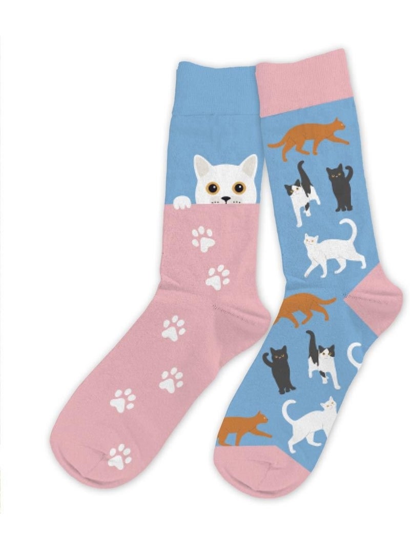 Chaussettes - Passion Chats Bleu - Kiabi