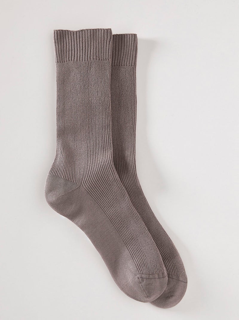 Chaussettes 85% fil d'Ecosse mélangé - Damart Gris - Kiabi