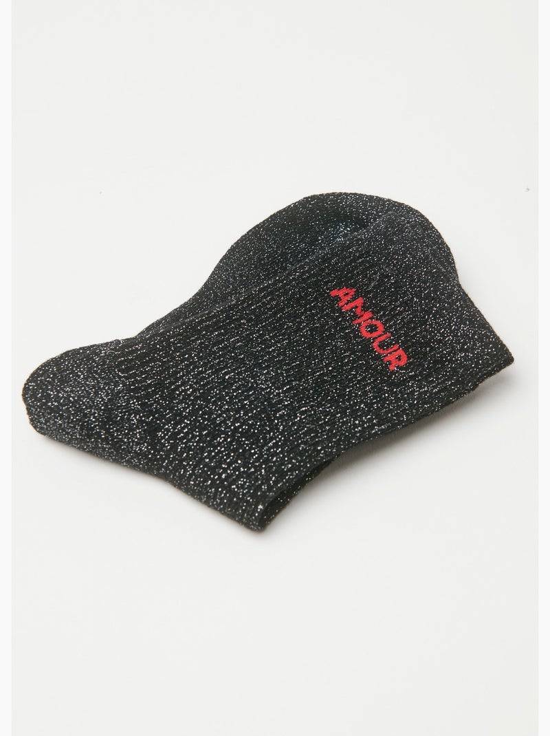 Chaussettes à message maille pailletée - AFIBEL Noir - Kiabi