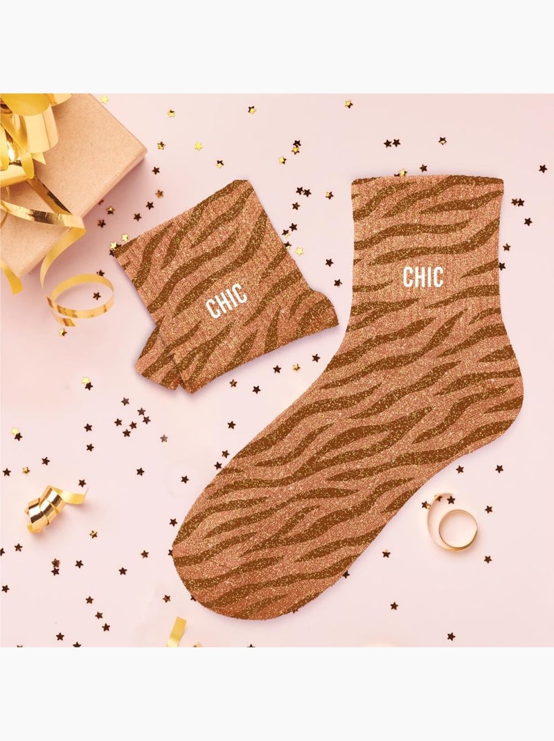 Chaussettes à Paillettes - Chic Marron - Kiabi