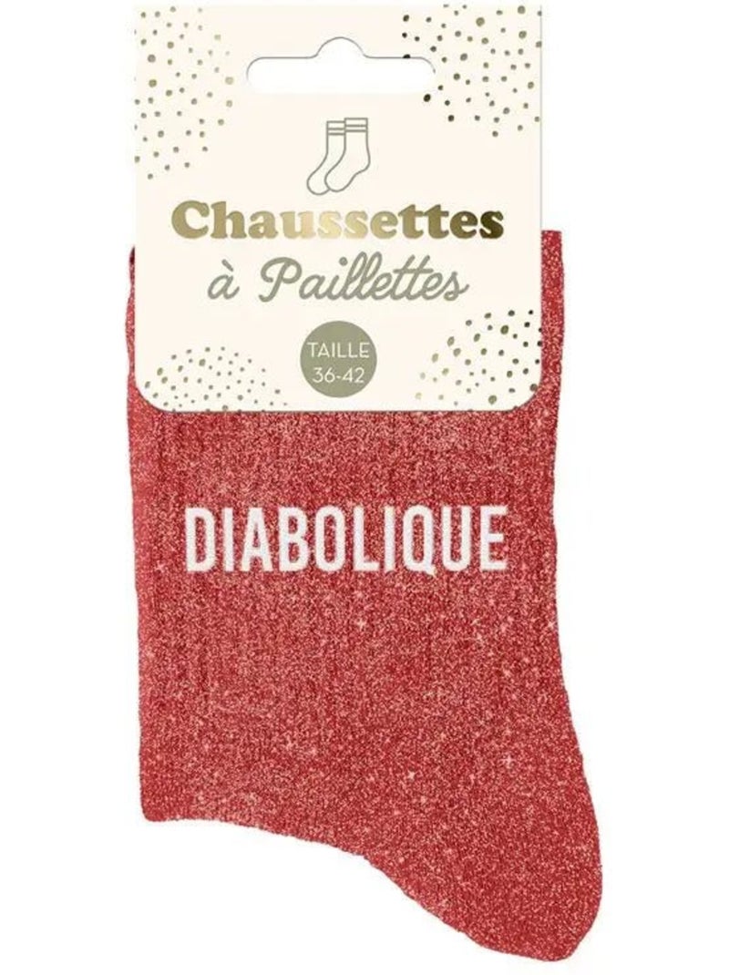 Chaussettes à Paillettes - Diabolique Rouge - Kiabi