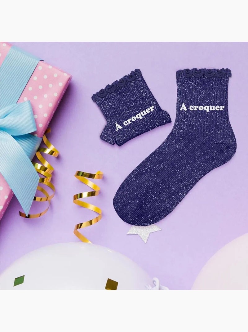 Chaussettes à Paillettes - Enfant - À Croquer Violet - Kiabi