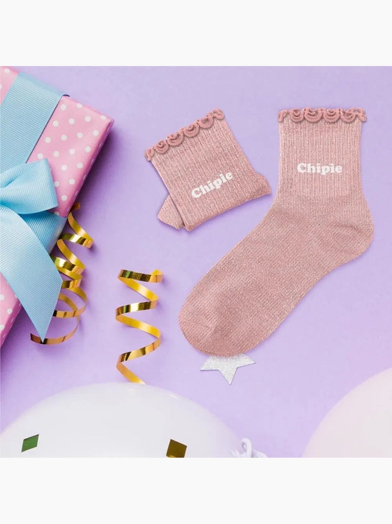 Chaussettes à Paillettes - Enfant - Chipie Rose pâle - Kiabi
