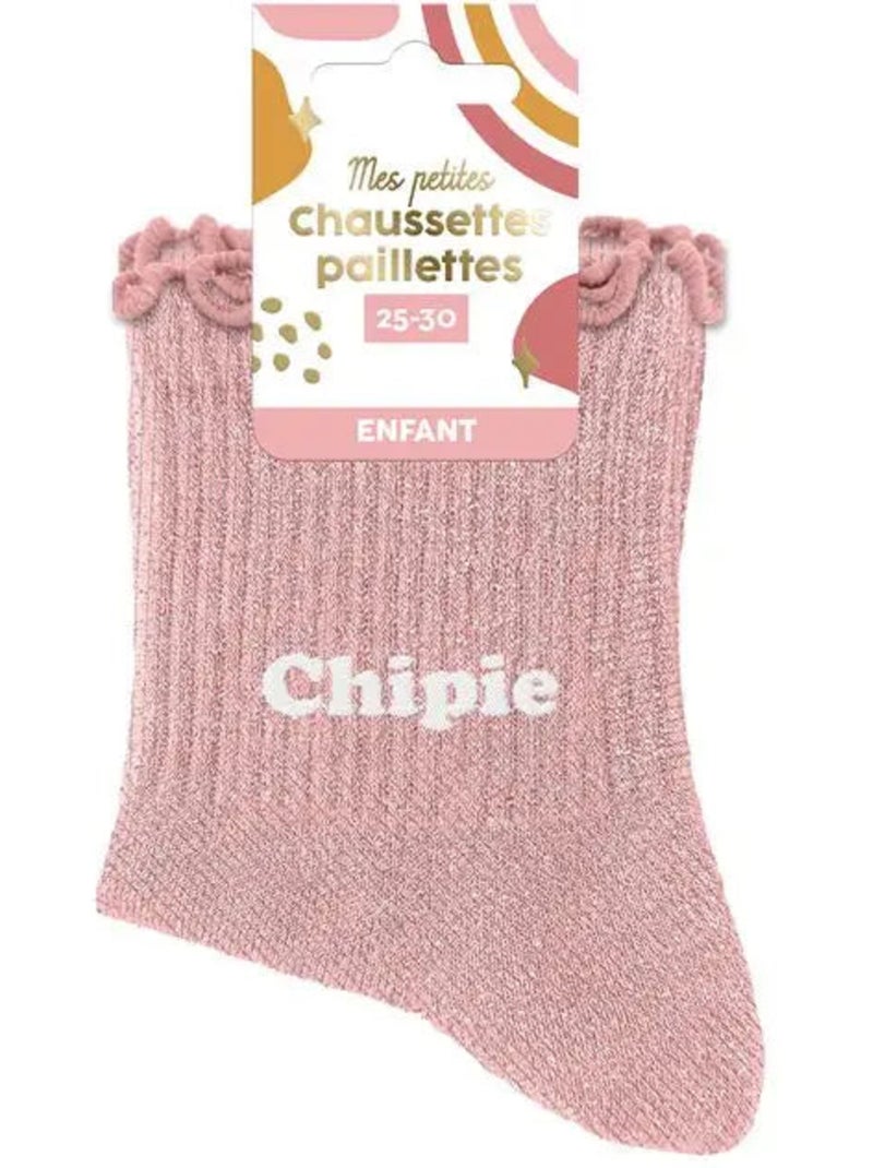 Chaussettes à Paillettes - Enfant - Chipie Rose pâle - Kiabi
