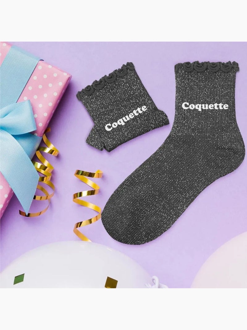 Chaussettes à Paillettes - Enfant - Coquette Noir - Kiabi