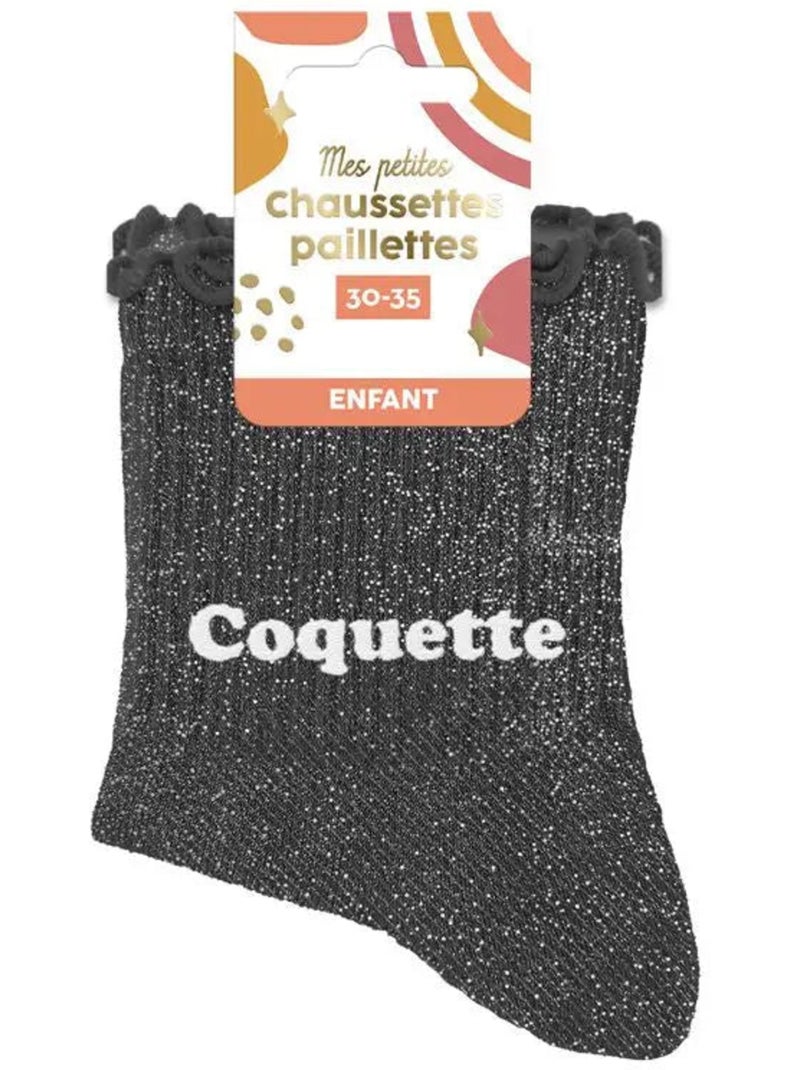 Chaussettes à Paillettes - Enfant - Coquette Noir - Kiabi