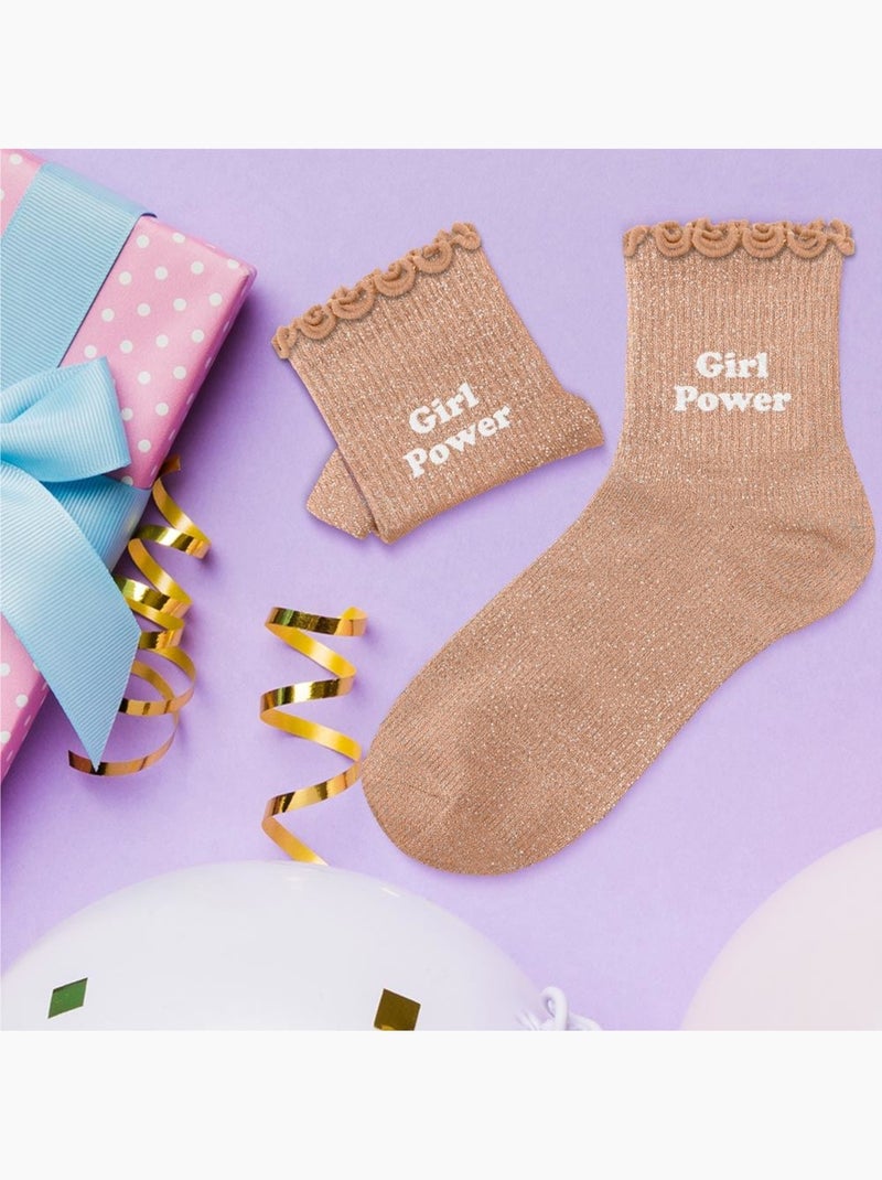 Chaussettes à Paillettes - Enfant - Girl Power Beige - Kiabi