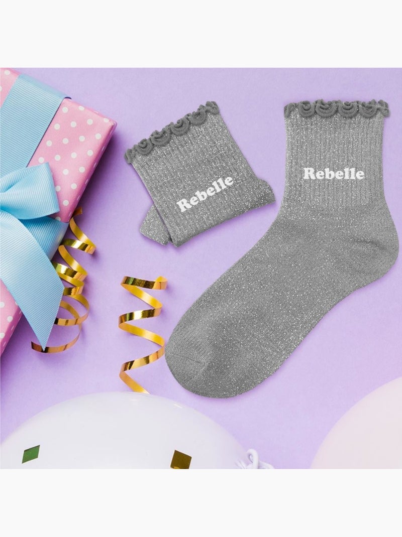 Chaussettes à Paillettes - Enfant - Rebelle Gris - Kiabi