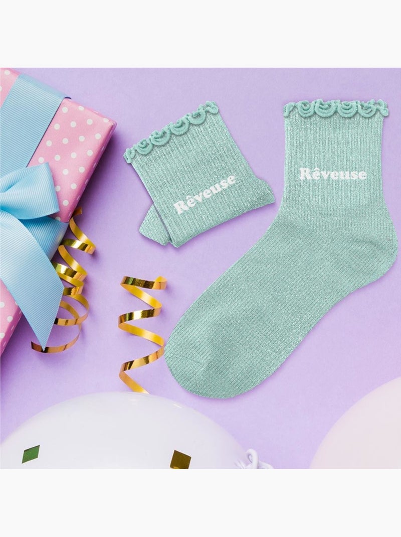 Chaussettes à Paillettes - Enfant - Rêveuse Vert - Kiabi