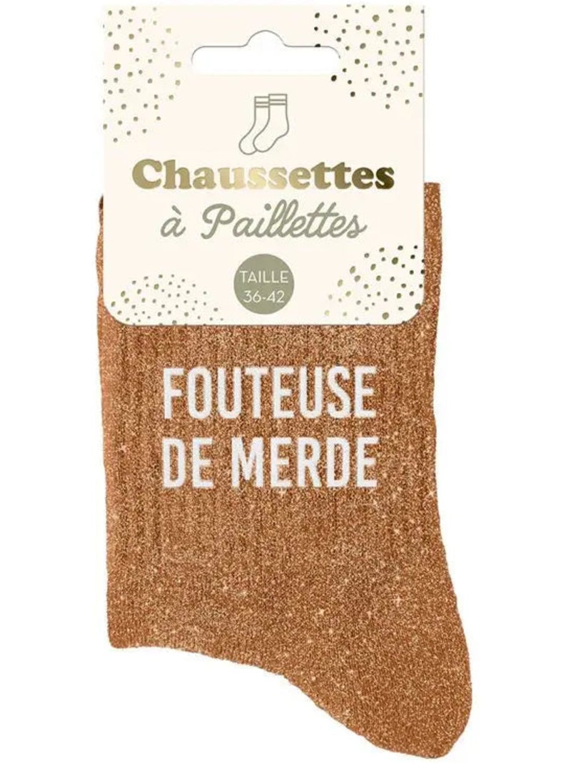 Chaussettes à Paillettes - Fouteuse de merde Bronze - Kiabi