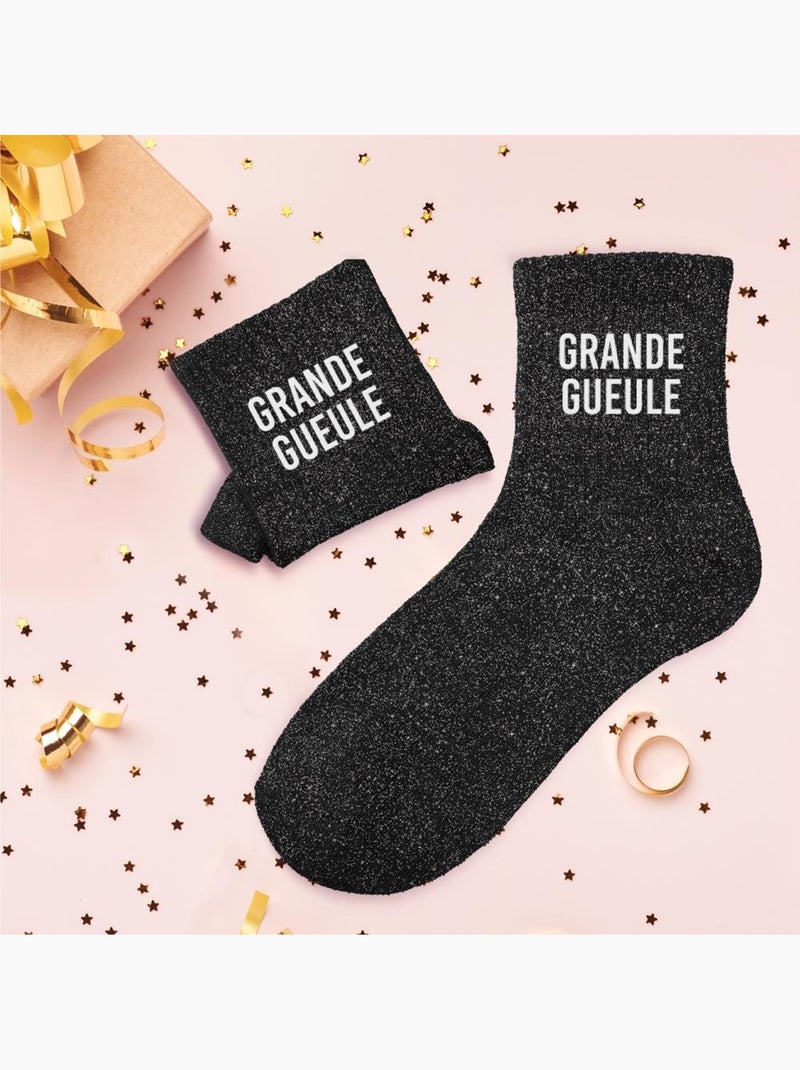 Chaussettes à Paillettes - Grande Gueule Noir - Kiabi
