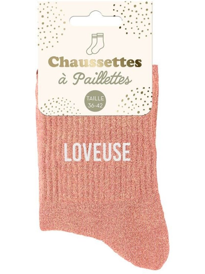 Chaussettes à Paillettes - Loveuse Rose - Kiabi