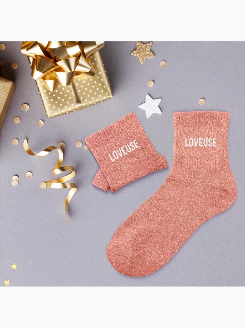 Chaussettes à Paillettes - Loveuse Rose - Kiabi
