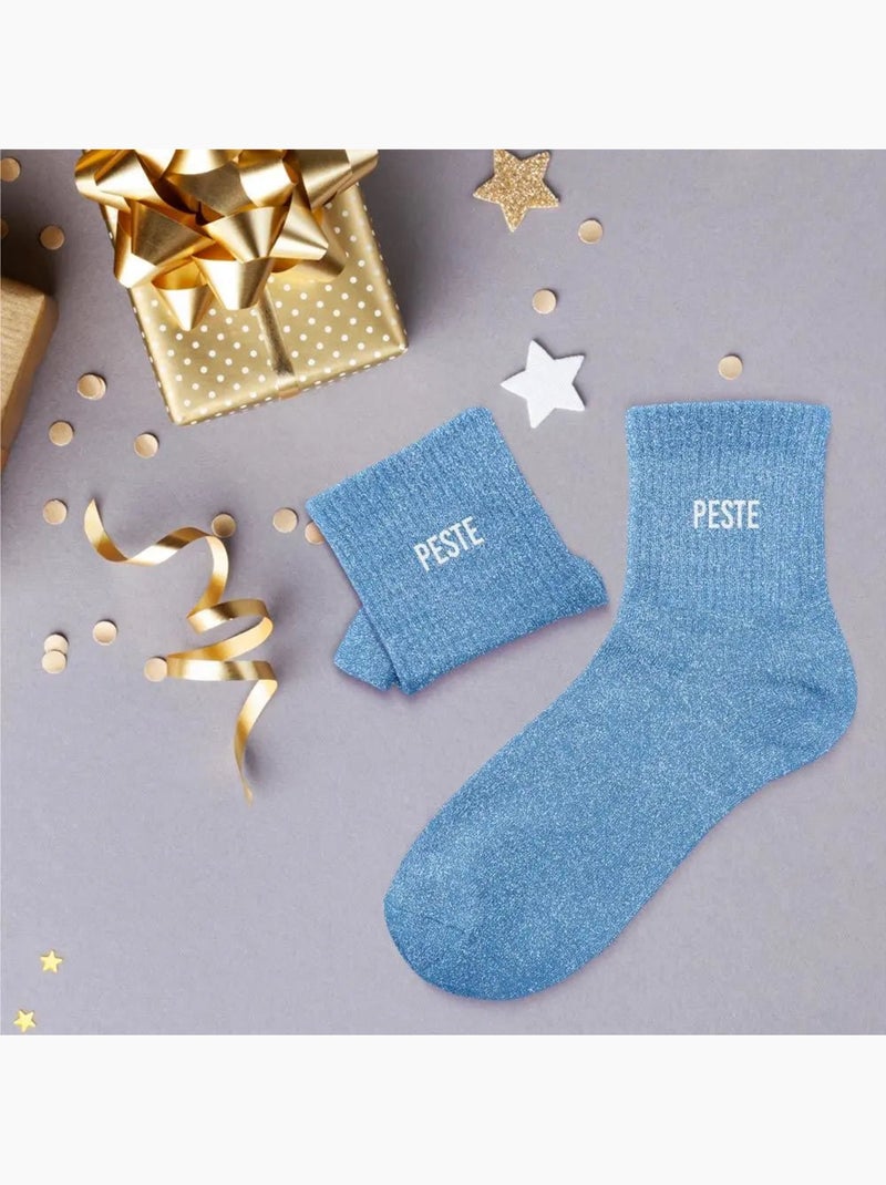 Chaussettes à Paillettes - Peste Bleu - Kiabi