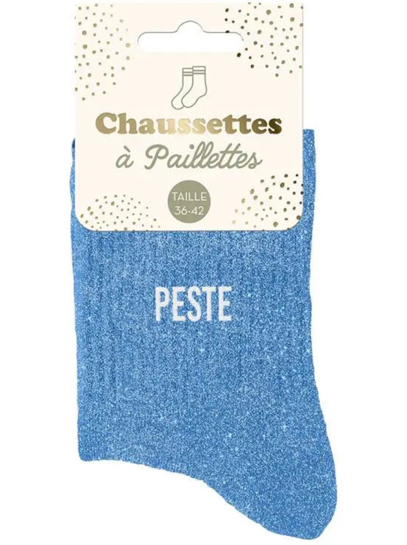 Chaussettes à Paillettes - Peste Bleu - Kiabi
