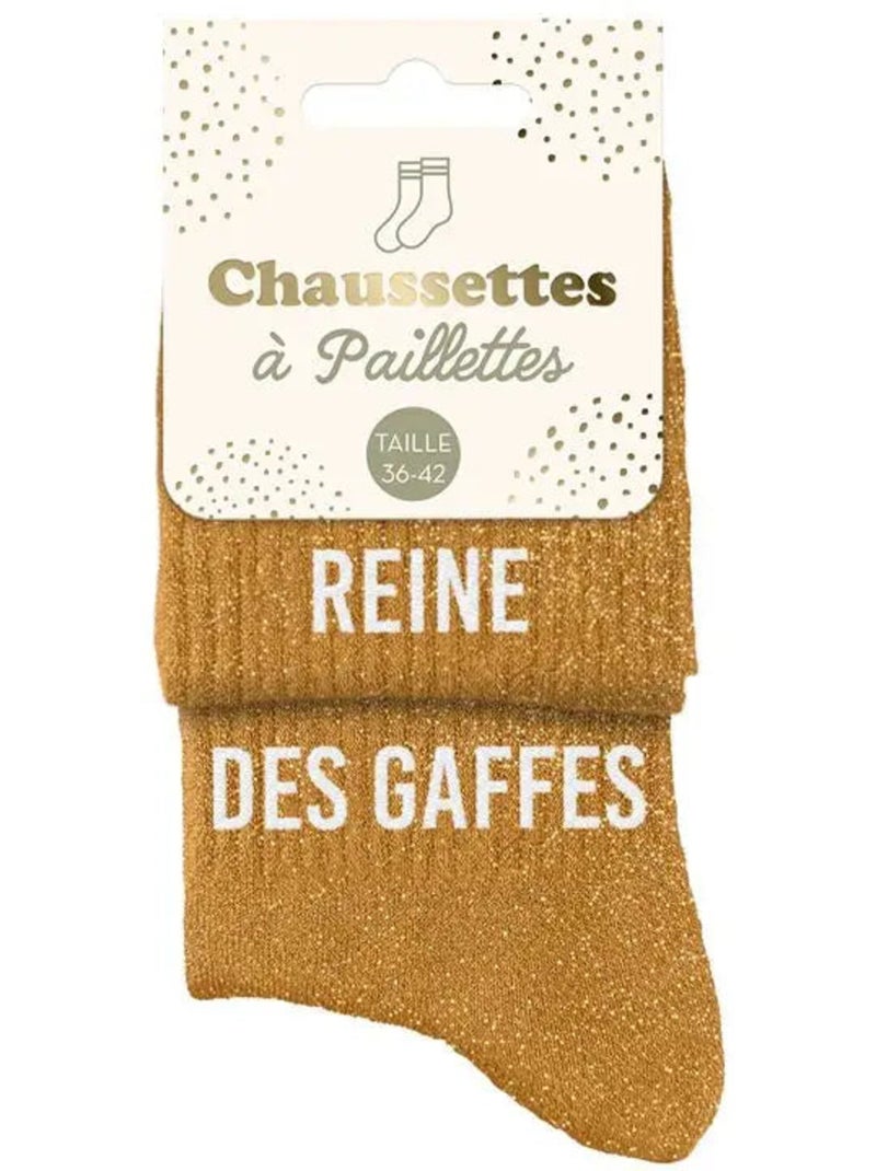 Chaussettes à Paillettes - Reine Des Gaffes Beige - Kiabi