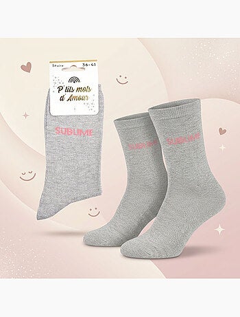 Chaussettes à paillettes Femme Message Humoristique