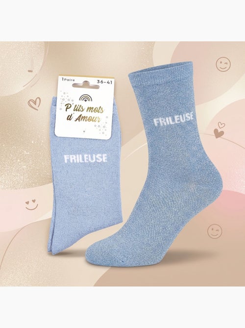 Chaussettes à paillettes Femme Message Humoristique - Kiabi