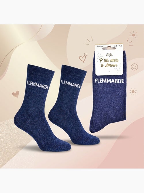 Chaussettes à paillettes Femme Message Humoristique - Kiabi