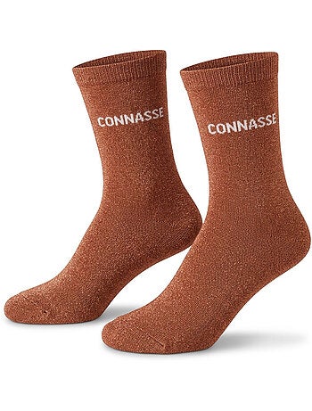 Chaussettes à paillettes Femme Message Humoristique