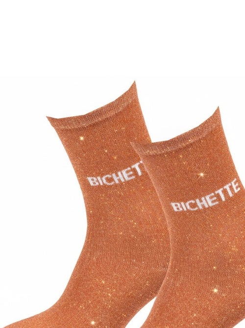 Chaussettes à paillettes Femme Message Humoristique - Kiabi