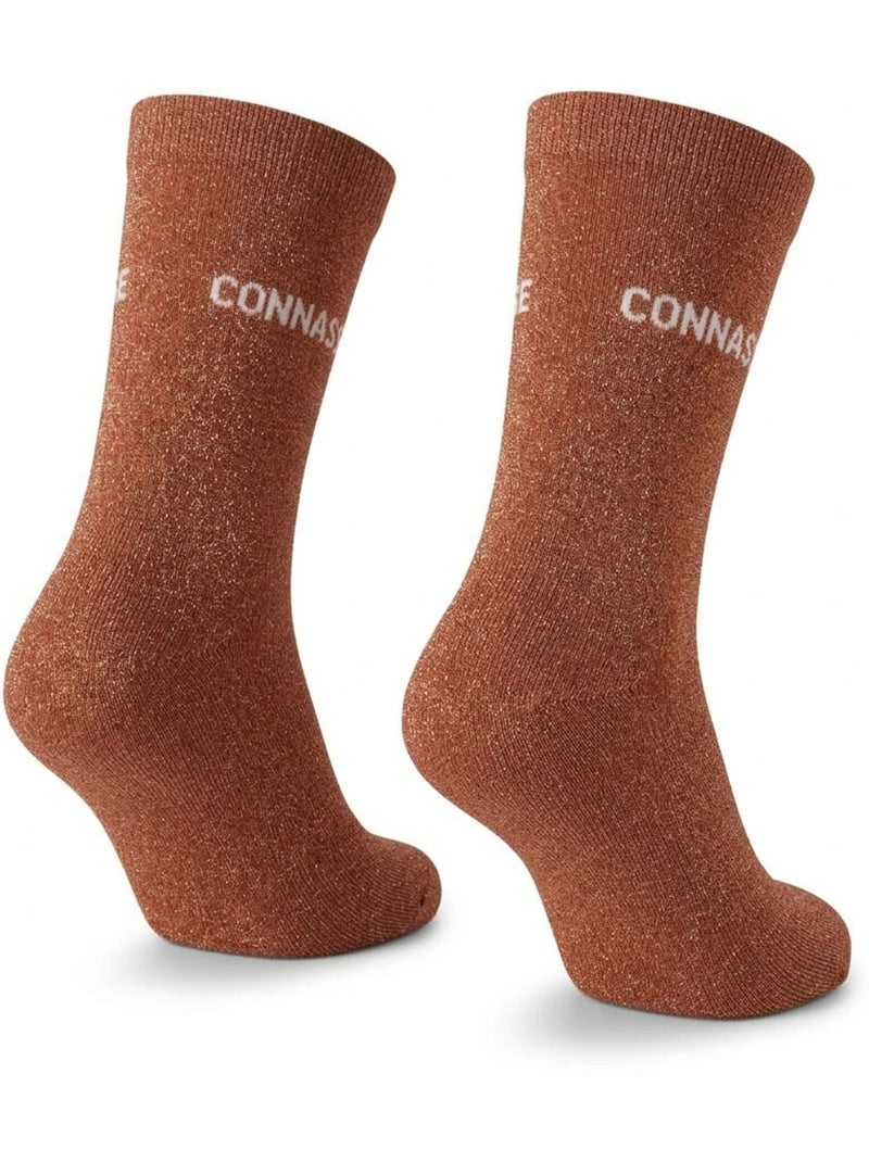 Chaussettes à paillettes Femme Message Humoristique Cuivre - Kiabi
