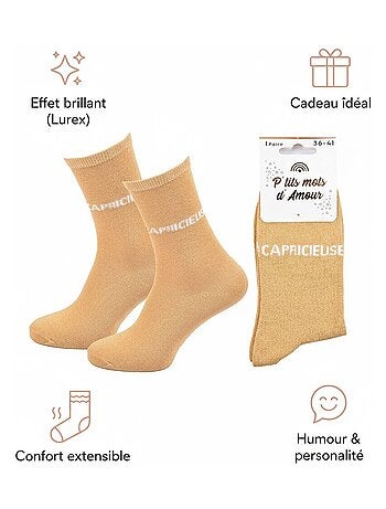 Chaussettes à paillettes Femme Message Humoristique