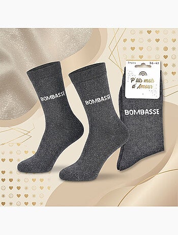 Chaussettes à paillettes Femme Message Humoristique