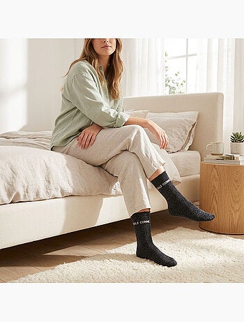 Chaussettes à paillettes Femme Message Humoristique