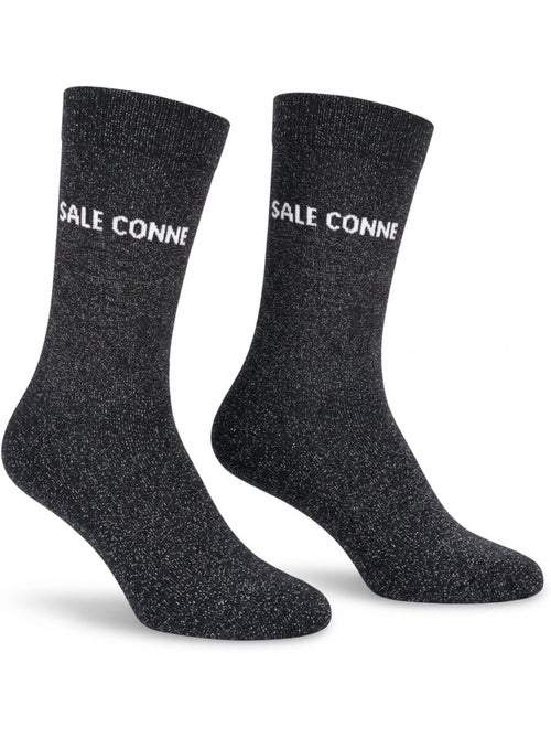 Chaussettes à paillettes Femme Message Humoristique - Kiabi