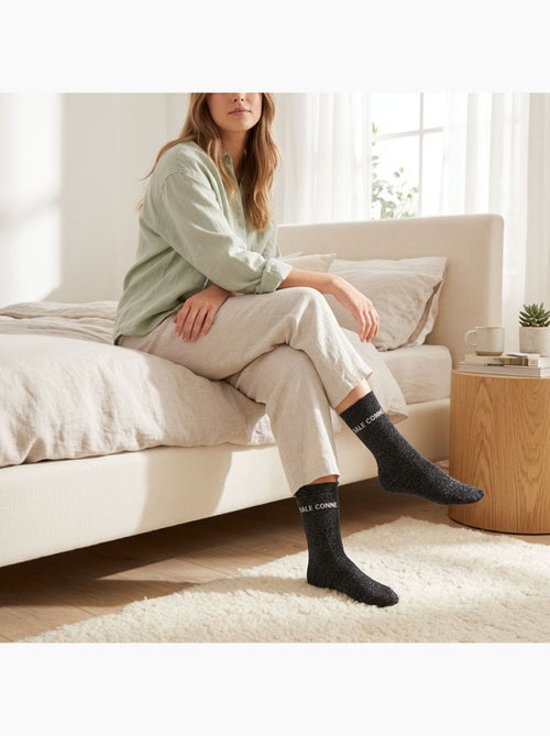 Chaussettes à paillettes Femme Message Humoristique - Kiabi