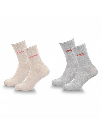 Chaussettes à paillettes Femme Message Humoristique Pack de 2 Paires