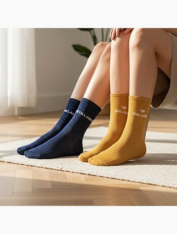 Chaussettes à paillettes Femme Message Humoristique Pack de 2 Paires