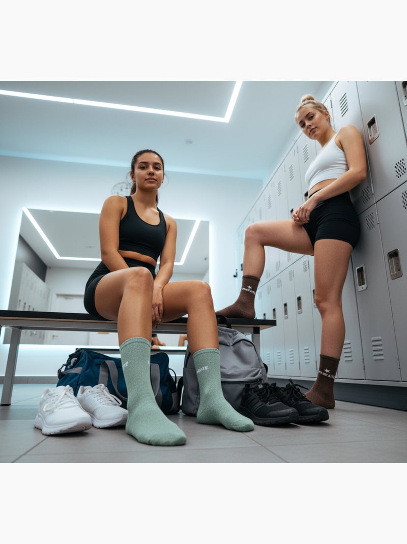 Chaussettes à paillettes Femme Message Humoristique Pack de 2 Paires Marron - Kiabi